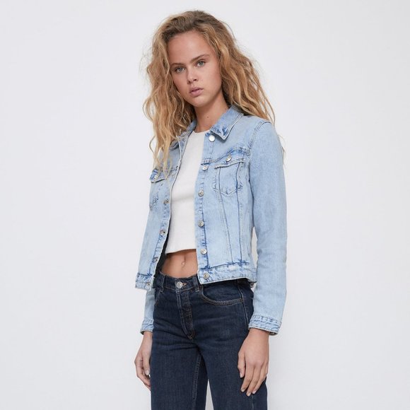NEW! ZARA Denim Distressed Washed Jean Jacket, Size XL - Picture 6 of 16